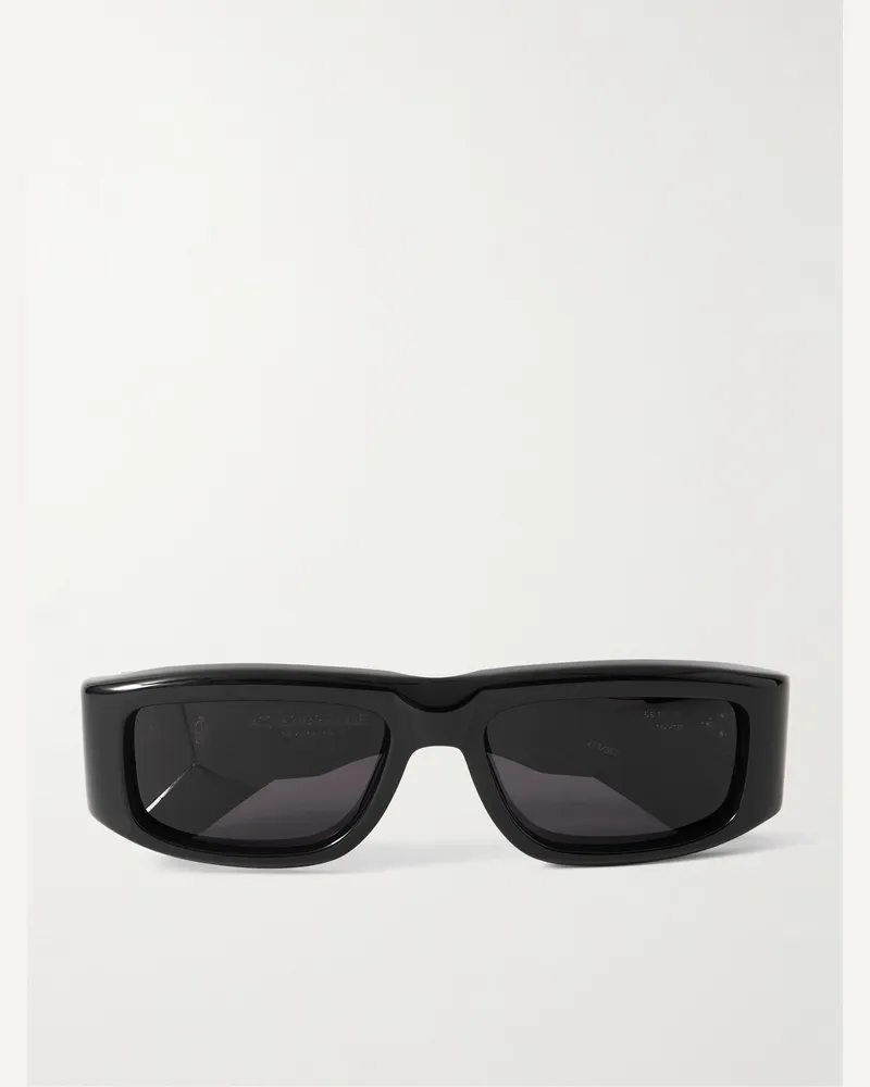 Jacques Marie Mage Romi Sonnenbrille mit rechteckigem Rahmen aus Azetat Schwarz