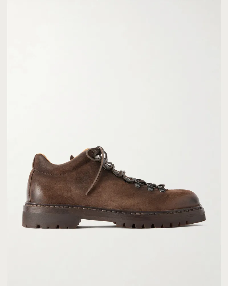 Officine Creative Italia Artik 001 Suede Lace-Up Boots Brown