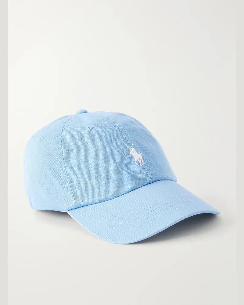 Ralph Lauren Logo-Embroidered Cotton-Twill Baseball Cap Blue