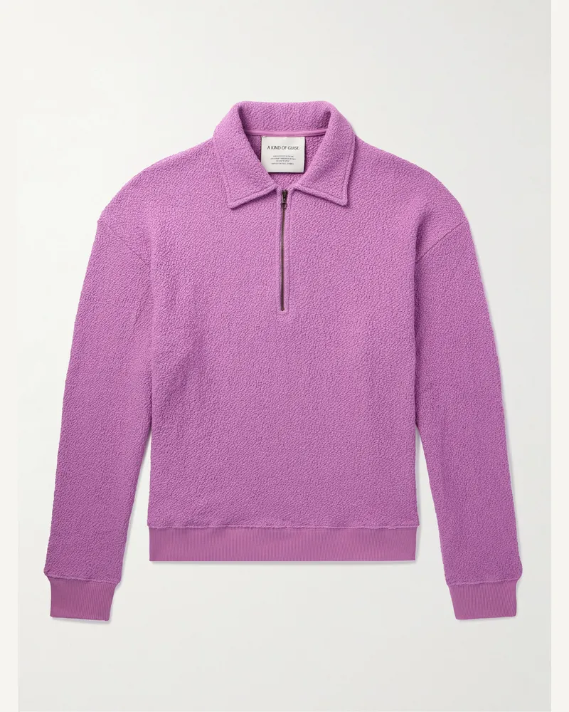 A Kind Of Guise Madu Sweatshirt aus Baumwoll-Bouclé mit kurzem Reißverschluss Pink