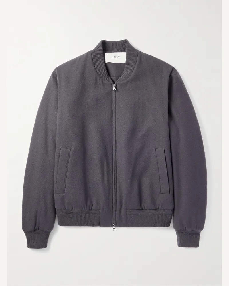 MR P. Wattierte Bomberjacke aus einer Kaschmirmischung Grau