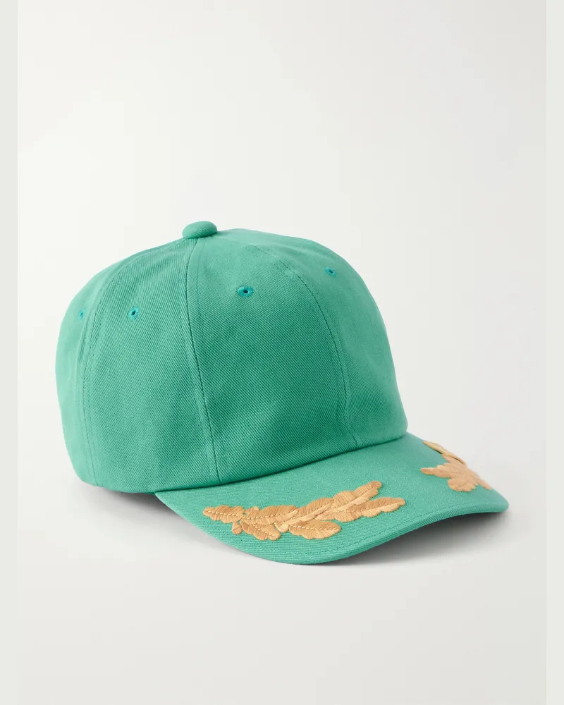 Visvim Excelsior II Embroidered Cotton-Canvas Cap Green