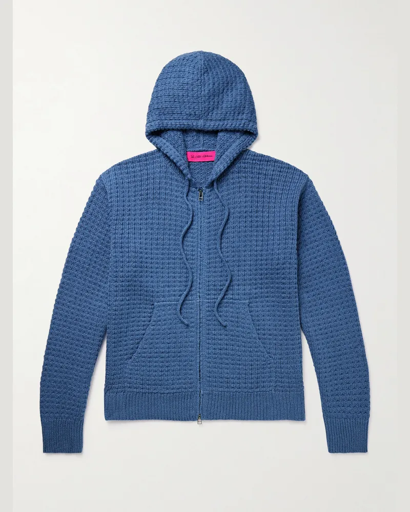 The Elder Statesman Nora Cotton Zip-Up Hoodie Blue