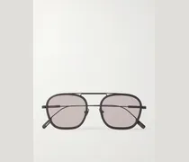 Round-Frame Titanium Sunglasses