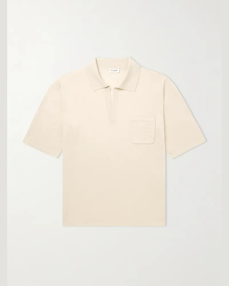 Saint Laurent Polohemd aus Wolle Neutral