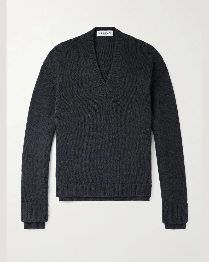 Our Legacy False Merino Wool Sweater Gray