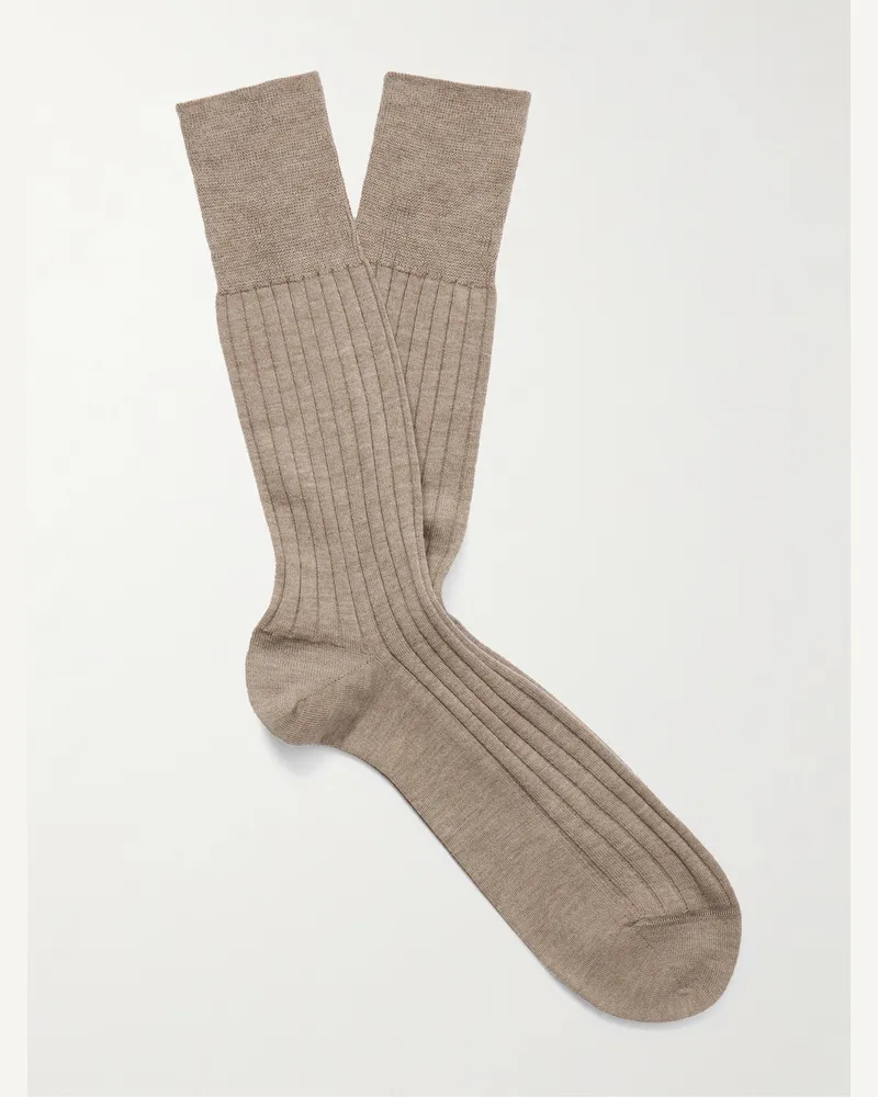 Falke No 2 Socken aus einer gerippten Kaschmirmischung Neutral