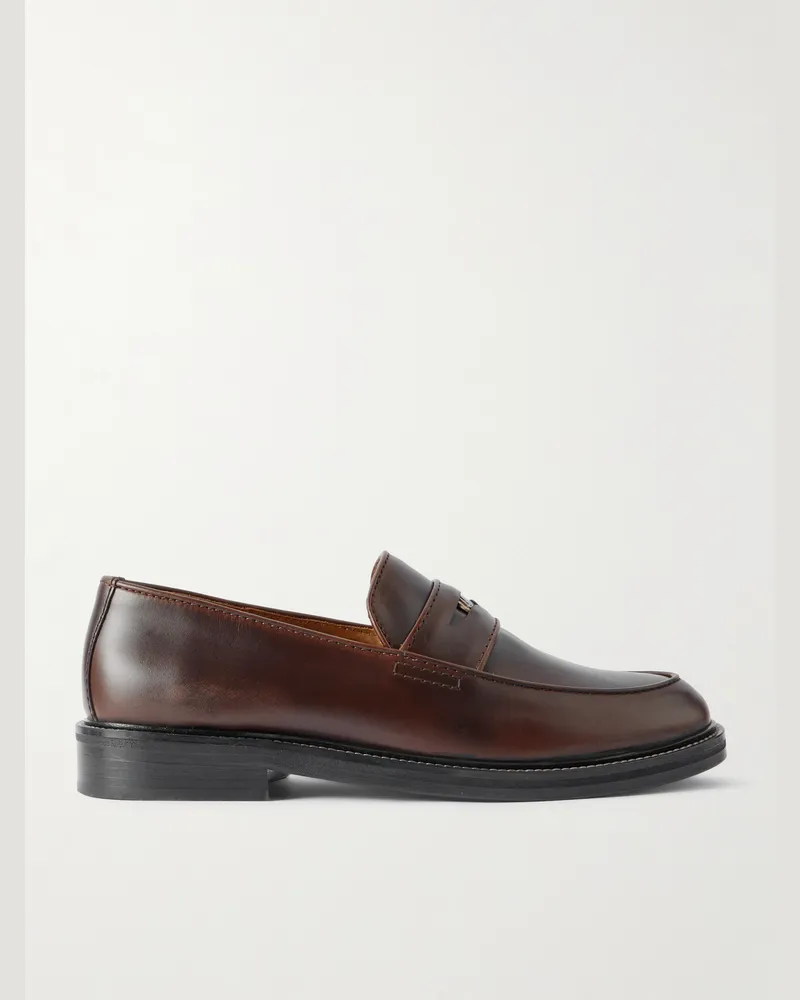 A.P.C. Marc Jacobs Pennyloafers aus Leder mit Verzierung Braun