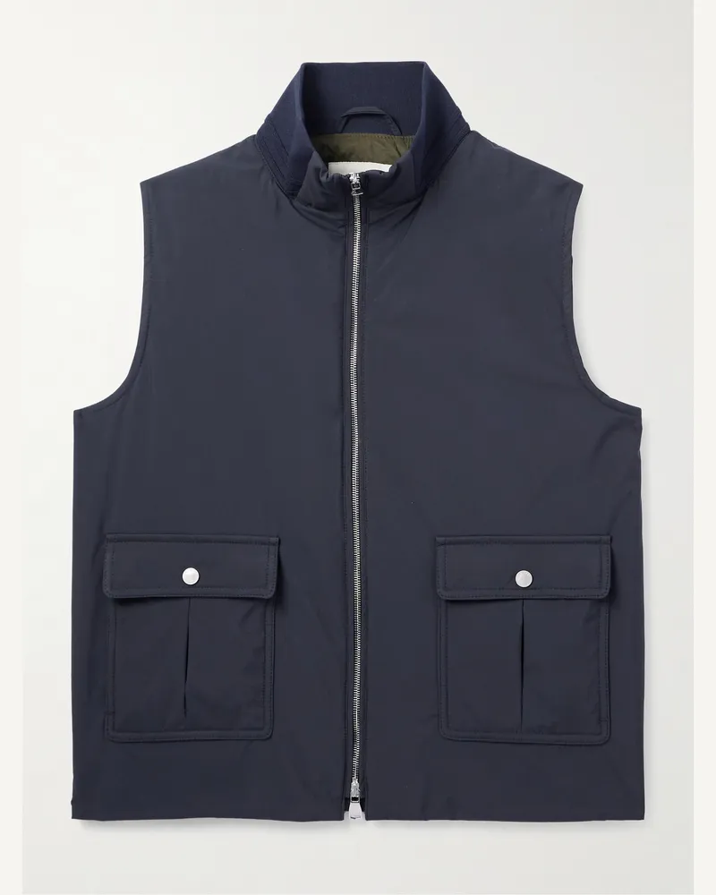 Valstar Weste aus wattiertem Shell mit Besatz aus Stretch-Jersey Blau