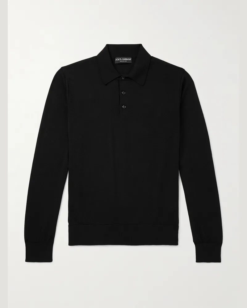 Dolce & Gabbana Pullover aus Kaschmir mit Polokragen Schwarz