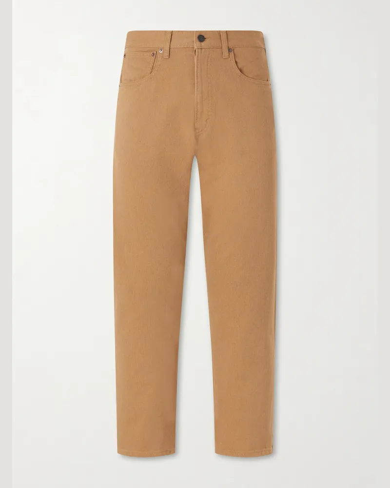 Beams Plus Straight-Leg Piqué Cotton Trousers Brown