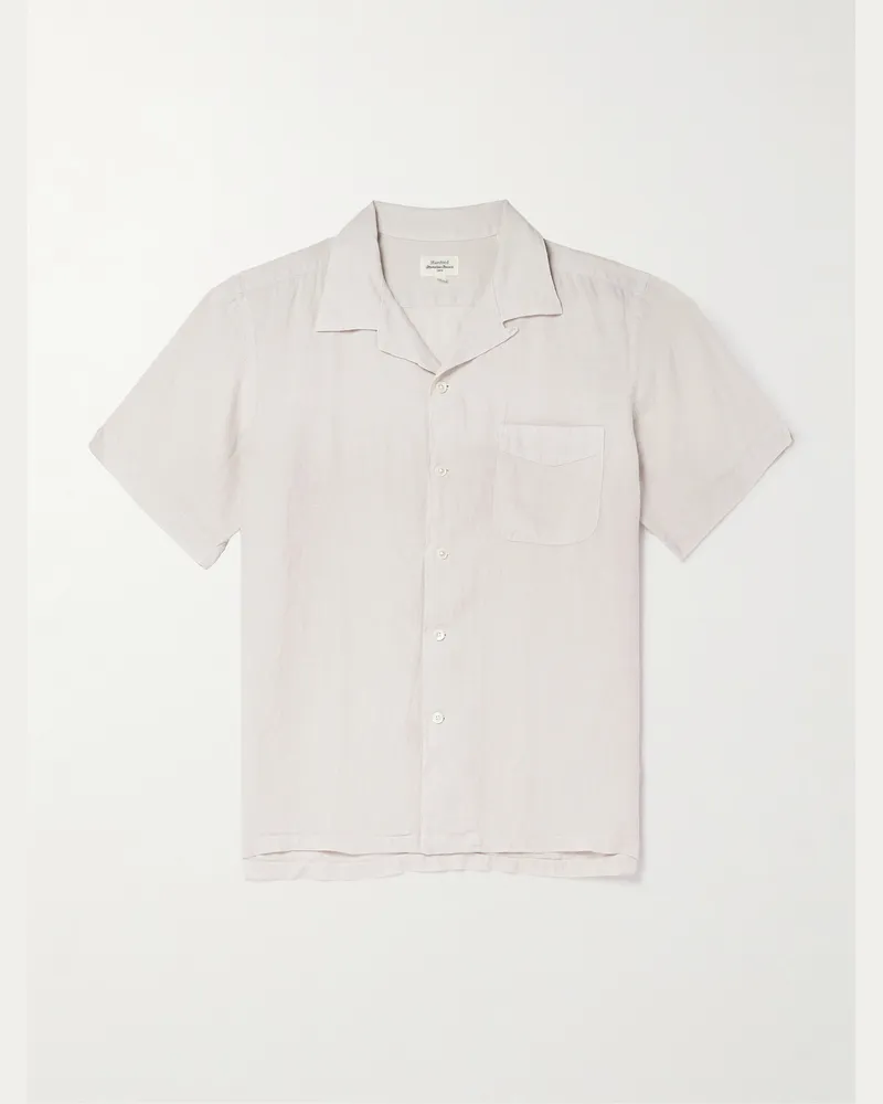 Hartford Palmito Mc Pat Hemd aus Leinen mit wandelbarem Kragen Neutral