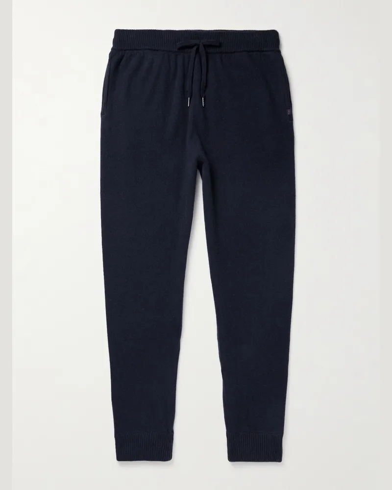Derek Rose Finley Tapered Cashmere Sweatpants Blue