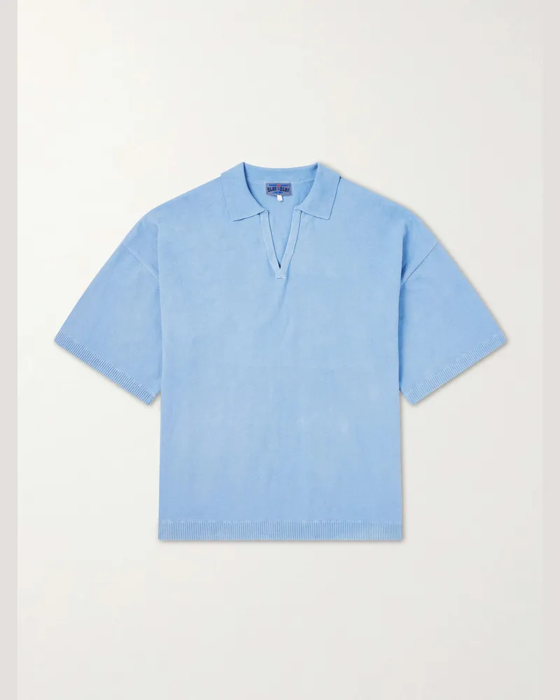 Blue Blue Japan Knitted Polo Shirt Blue