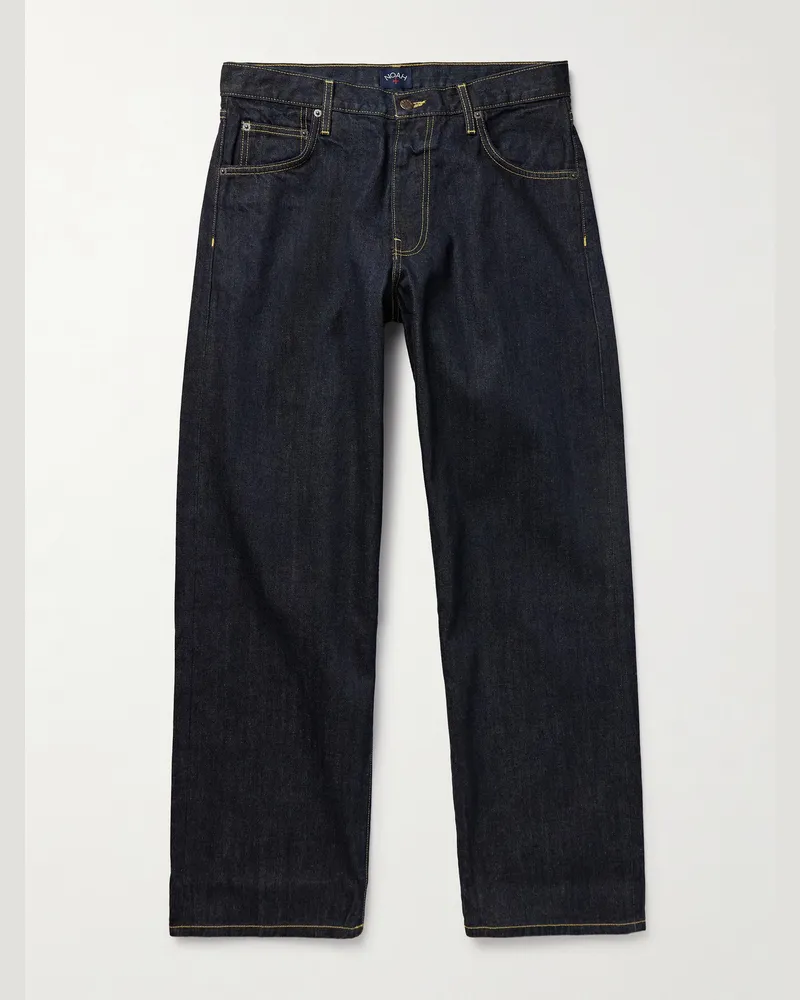 Noah NYC Stovepipe weit geschnittene Jeans aus Selvedge Denim Blau