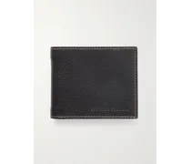 Aufklappbares Portemonnaie aus vollnarbigem Leder