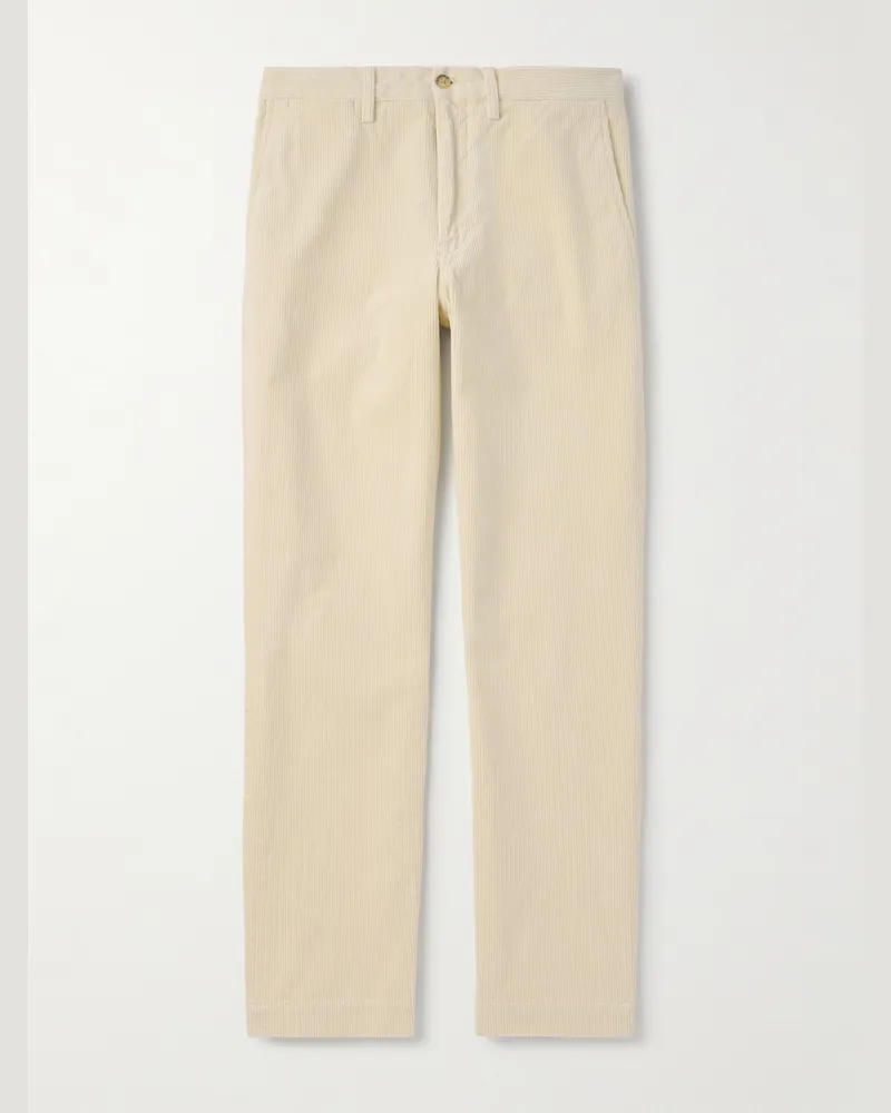 Ralph Lauren Bedford Straight-Leg Stretch-Cotton Corduroy Trousers Neutrals