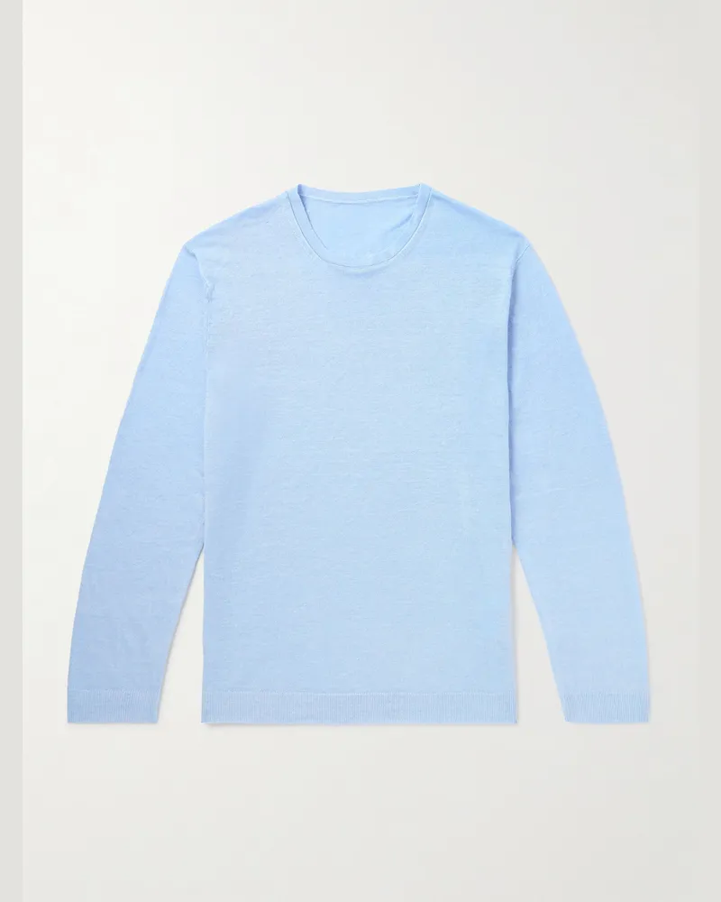 Anderson & Sheppard Pullover aus Leinen Blau