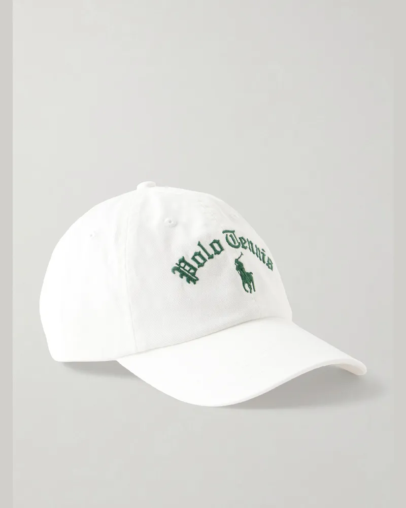 Ralph Lauren Logo-Embroidered Cotton-Twill Baseball Cap White