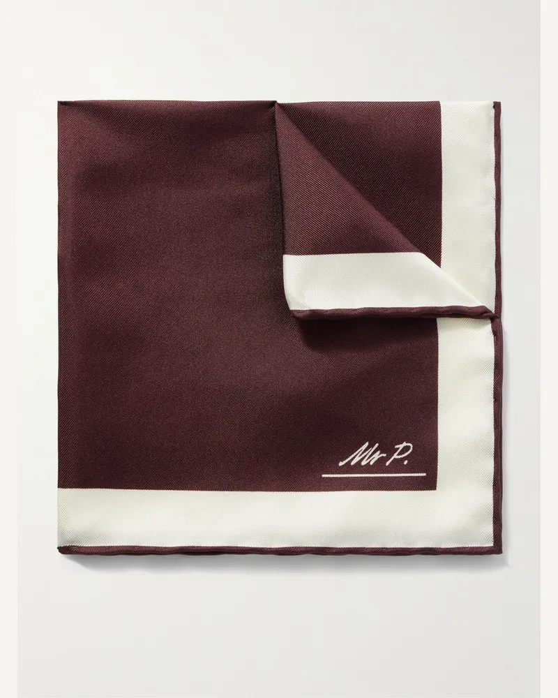 MR P. Einstecktuch aus Seiden-Twill Burgunder