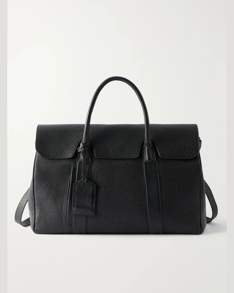 Officine Creative Italia Bostonian/001 Leather Weekend Bag Black