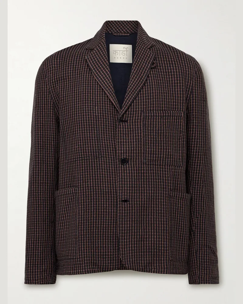 KARDO Somesh Checked Cotton Blazer Brown