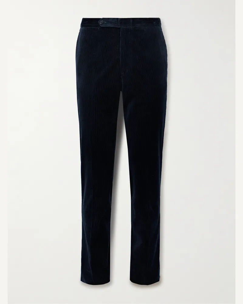 De Petrillo Schmal geschnittene Cordhose aus einer Baumwollmischung Blau