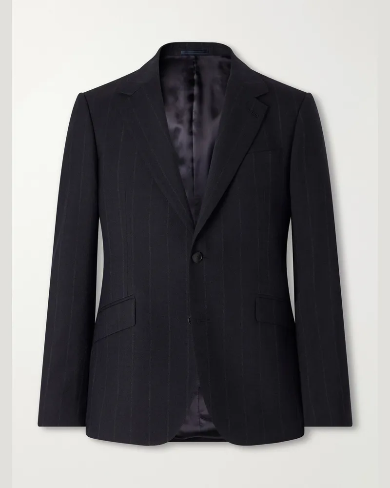 MR P. Slim-Fit Pinstriped Wool-Fresco Blazer Blue