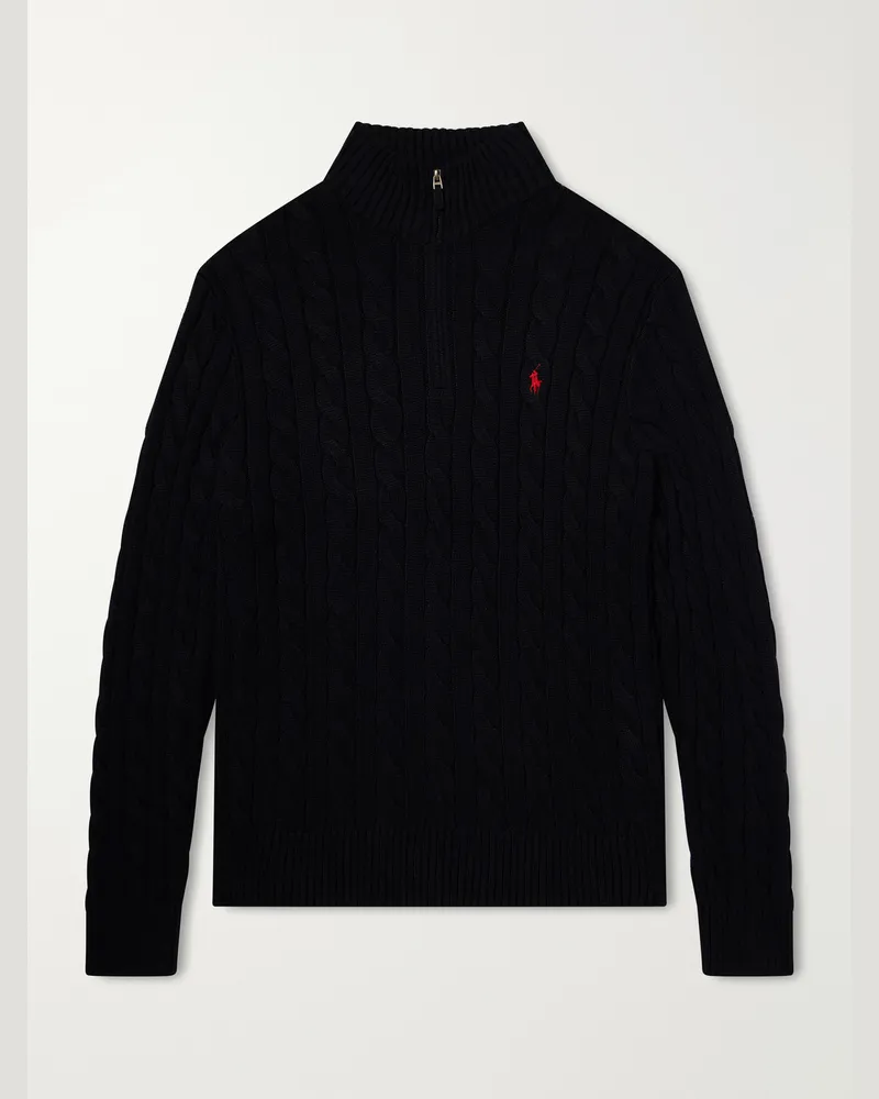 Ralph Lauren Cotton Half-Zip Sweater Black