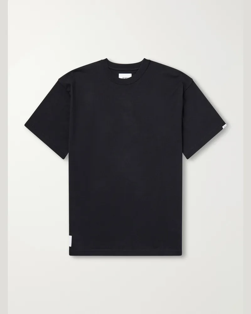 WTAPS Sign-YD Cotton-Jersey T-Shirt Black