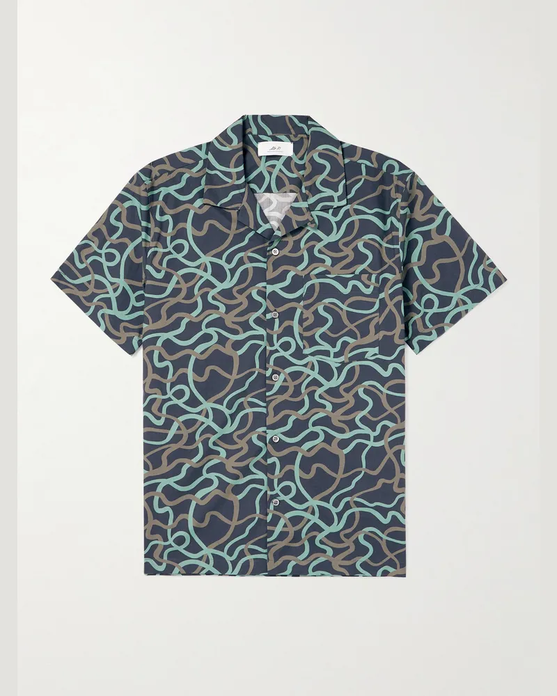 MR P. Stella Camp-Collar Printed Cotton-Poplin Shirt Black