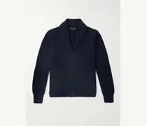 Cardigan aus Wolle in Rippstrick mit Schalkragen