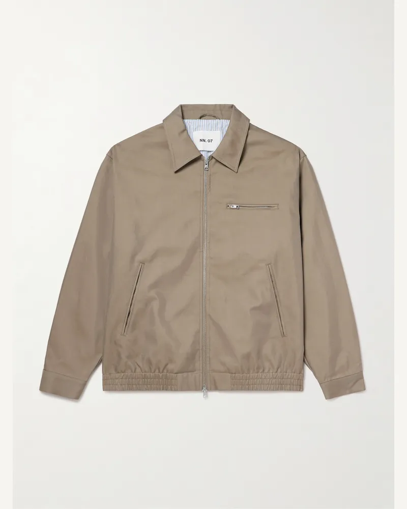 NN 07 Gideon 80038 Organic Cotton-Twill Blouson Jacket Brown
