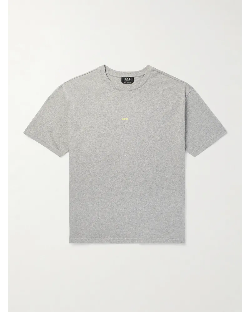 A.P.C. T-Shirt aus Baumwoll-Jersey mit Logoprint Grau