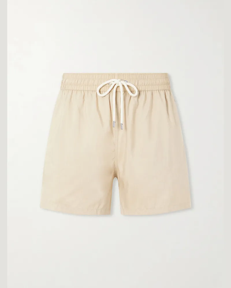 Frescobol Carioca Rio Straight-Leg Linen Blend Swim Short Neutrals