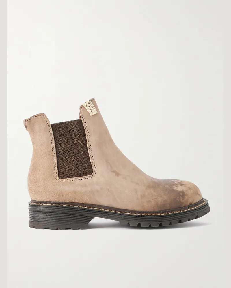 Visvim Gornergrat Mid-Folk Chelsea Boots aus Veloursleder Braun