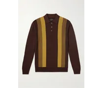 Pullover aus Jacquard-Strick mit Streifen und Polokragen