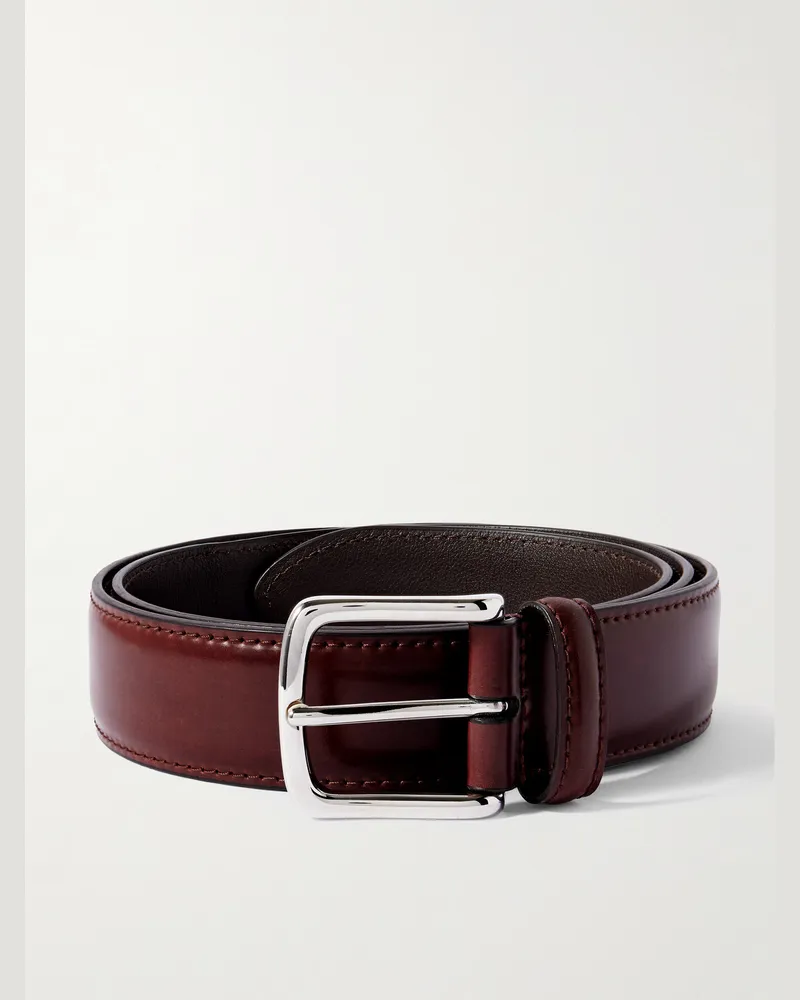 Anderson's 4cm Polished Leather Belt Burgundy