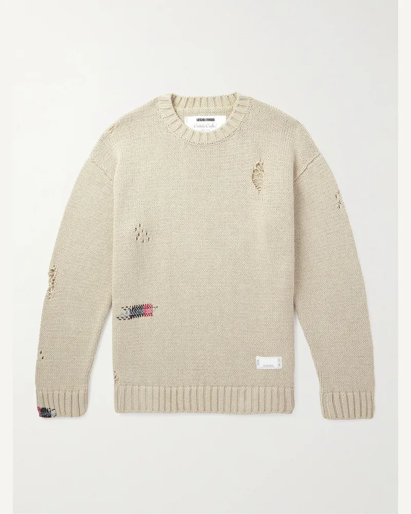 Neighborhood Savage Pullover aus Baumwolle in Distressed-Optik Neutral