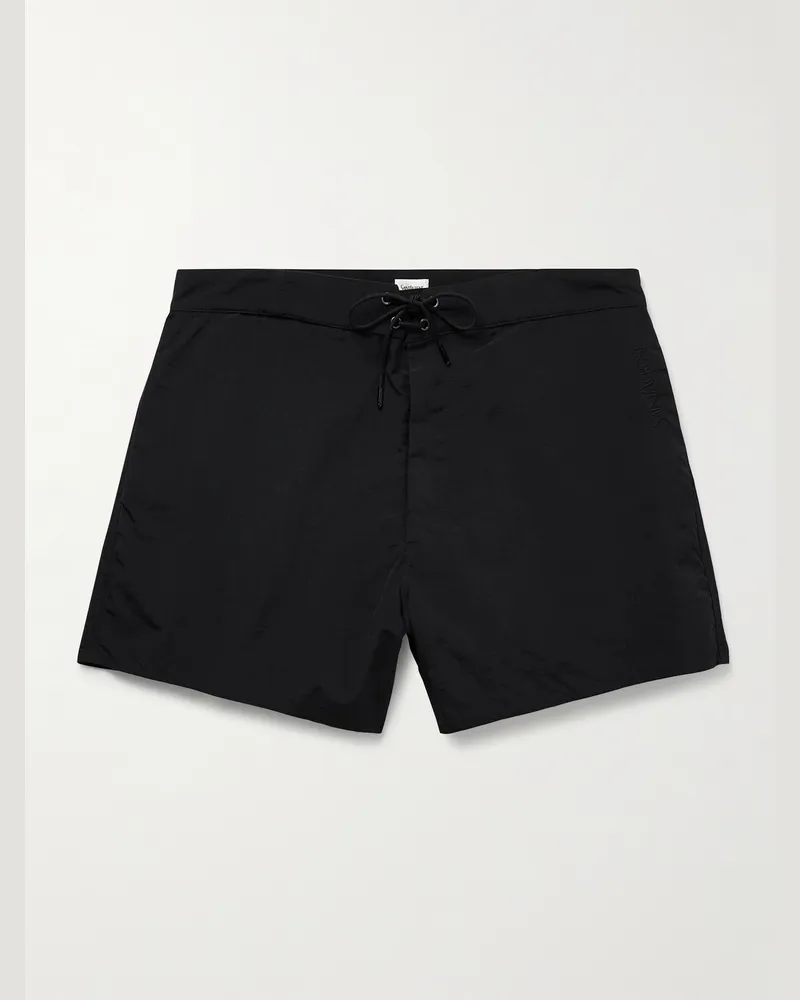 Saint Laurent Schmal geschnittene kurze Badeshorts Schwarz