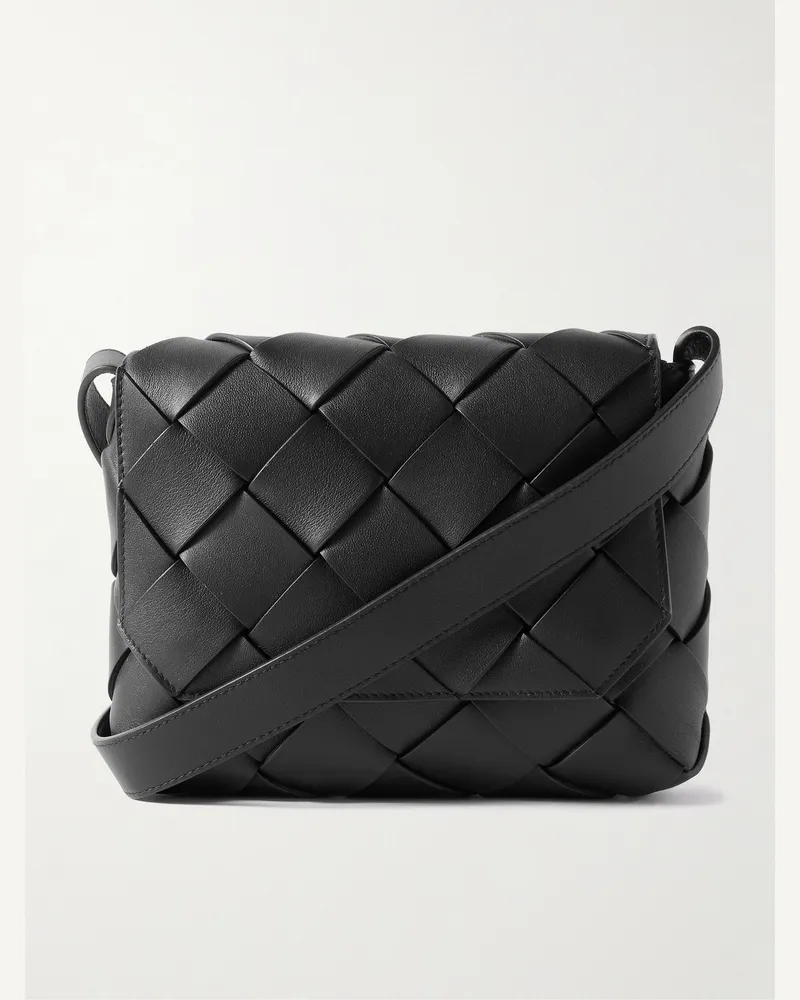 Bottega Veneta Diago Intrecciato Leather Pouch Black
