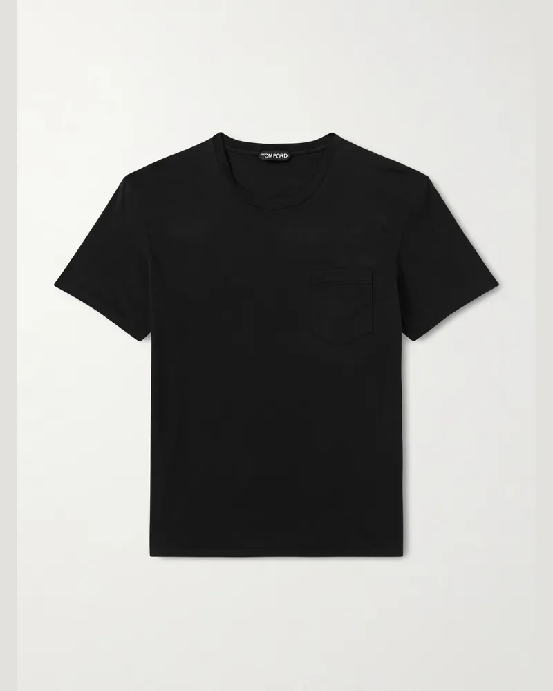 Tom Ford Cotton and Silk-Blend Jersey T-Shirt Black