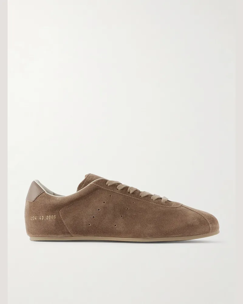Common Projects Driving Lo Profile Sneakers aus Veloursleder mit Lederbesatz Braun