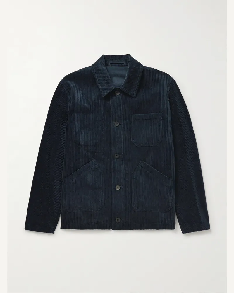 MR P. Arbeitsjacke aus Biobaumwollcord Blau