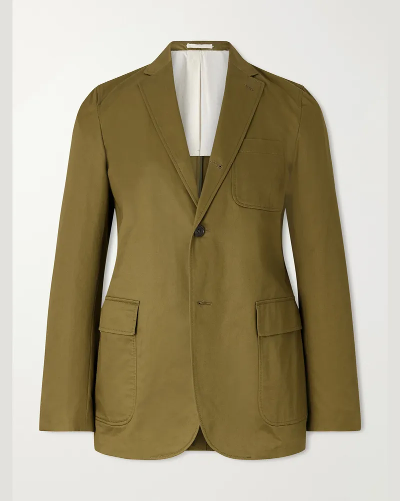 Beams Plus 3B Cotton-Twill Suit Jacket Green