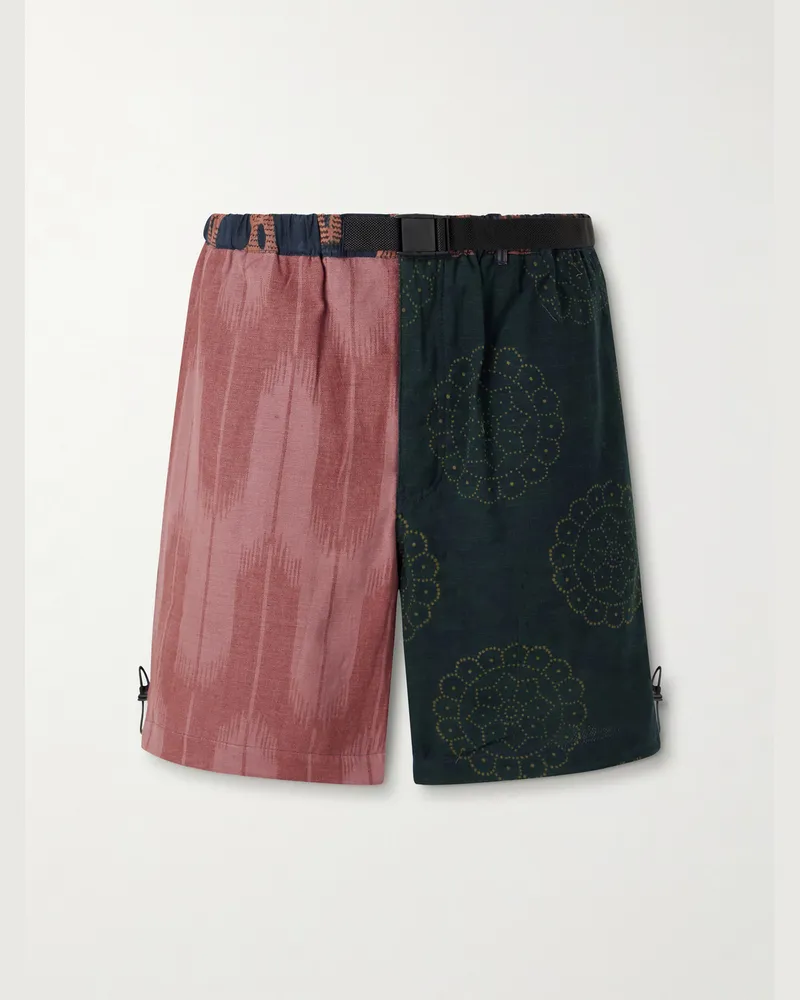 KARDO Kami Wide-Leg Belted Cotton Shorts Red