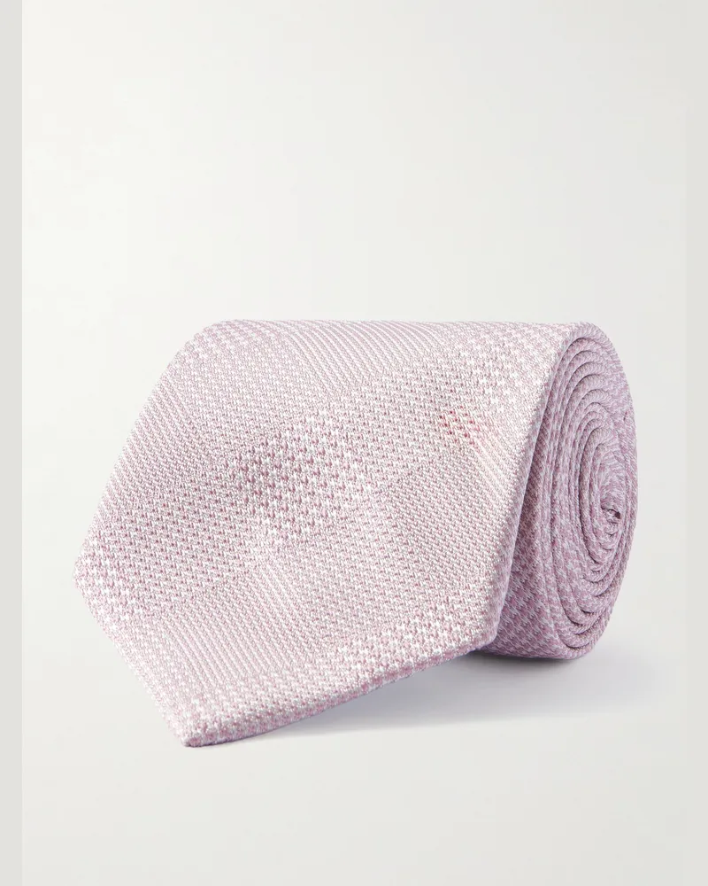 Richard James Krawatte aus Seide mit Glencheck-Muster, 8 cm Pink