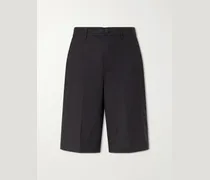 Straight-Leg Cotton-Blend Canvas Shorts