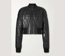 Moncler Cropped Quilted Leather Jacket