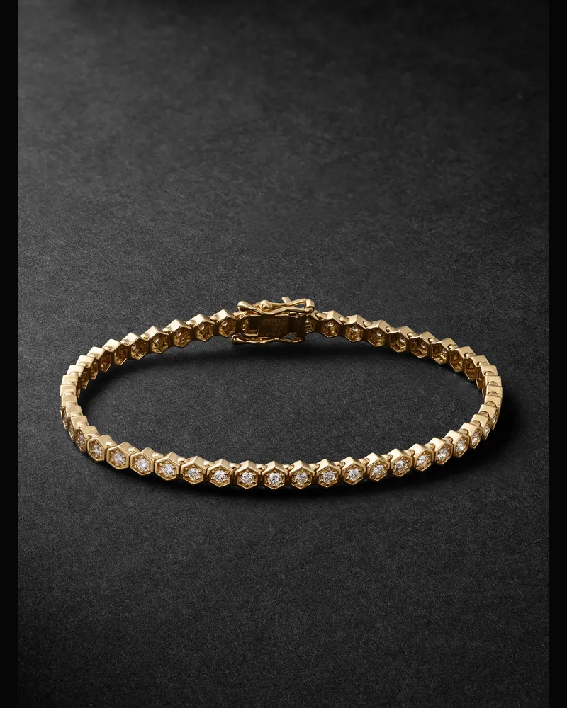 Kolours Fortis Hexagon Armband aus Karat Gold mit Diamanten Gold